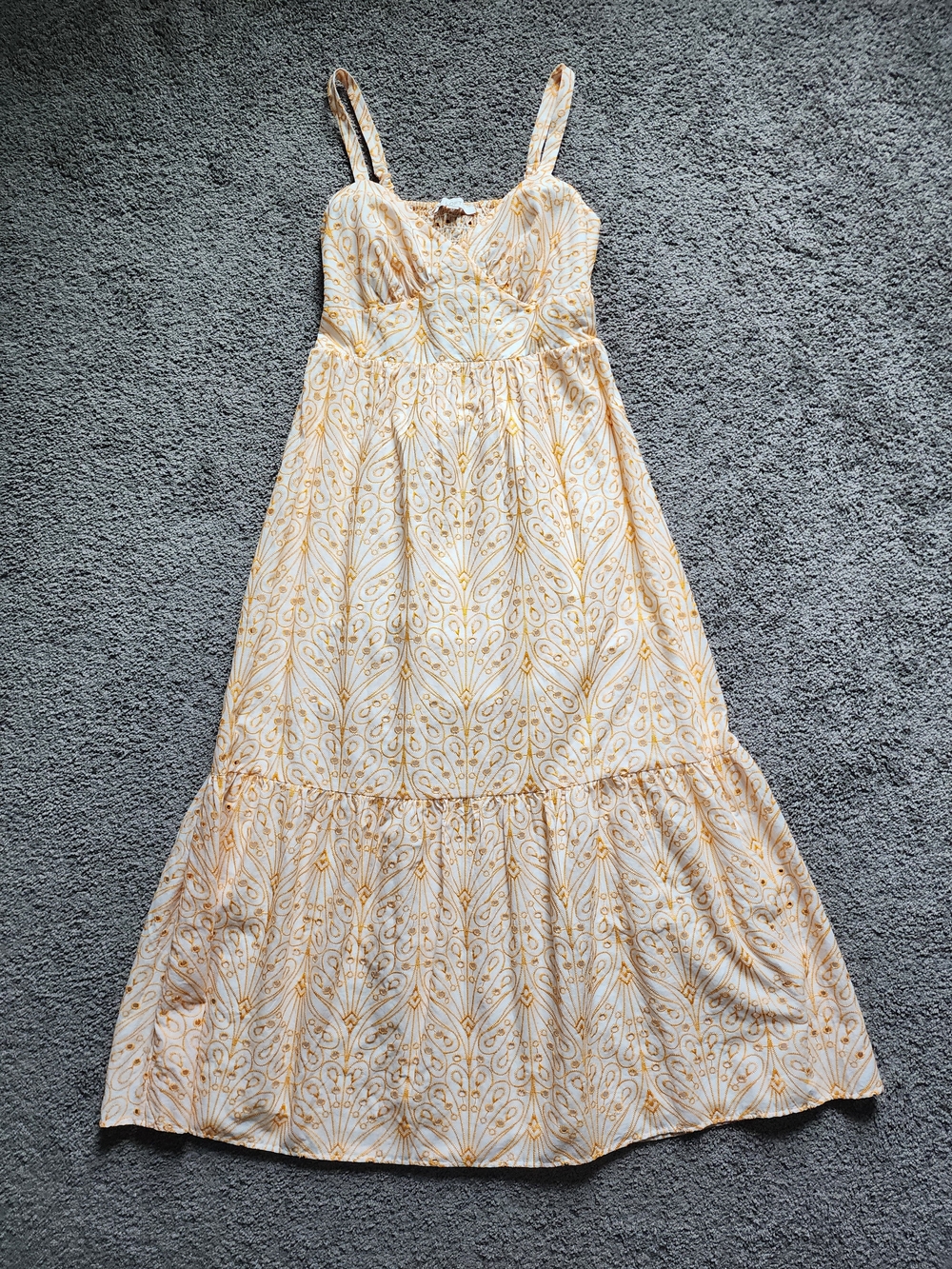 LOFT Cream Maxi Dress with Gold Motif